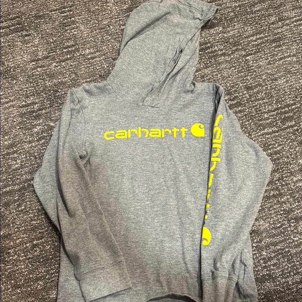 Carhartt Gray Hooded Long Sleeve Tee